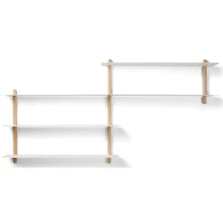 Gejst - NIVO B væghylde - Hvid - Lys Eg - 59x118x15 cm
