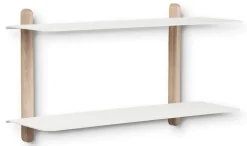 Gejst - NIVO F væghylde - Large - Lys eg/Hvid