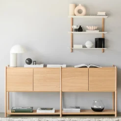 Gejst - Sceene reol H - Lys eg, B: 186 cm, H: 82 cm, D: 39 cm