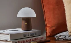 Gingko - Alice Mushroom Lamp - Mini - Valnød - 13x10 cm