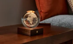Gingko - Amber Crystal Light - World Globe