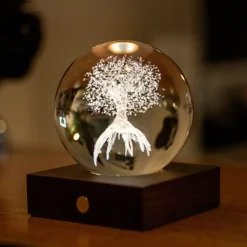 Gingko - Amber Crystal Light Bordlampe - 3D Tree of Life