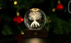 Gingko - Amber Crystal Light Bordlampe - 3D Tree of Life