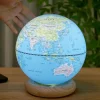 Gingko - Atlas Globe Lamp - Lightblue Large White Ash base