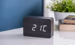 Gingko - Brick Click Clock Black / White LED