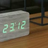 Gingko - Brick Click Clock Ash / Green LED