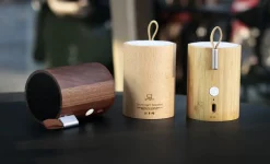 Gingko - Drum Light Bluetooth Speaker Natural Bamboo Wood