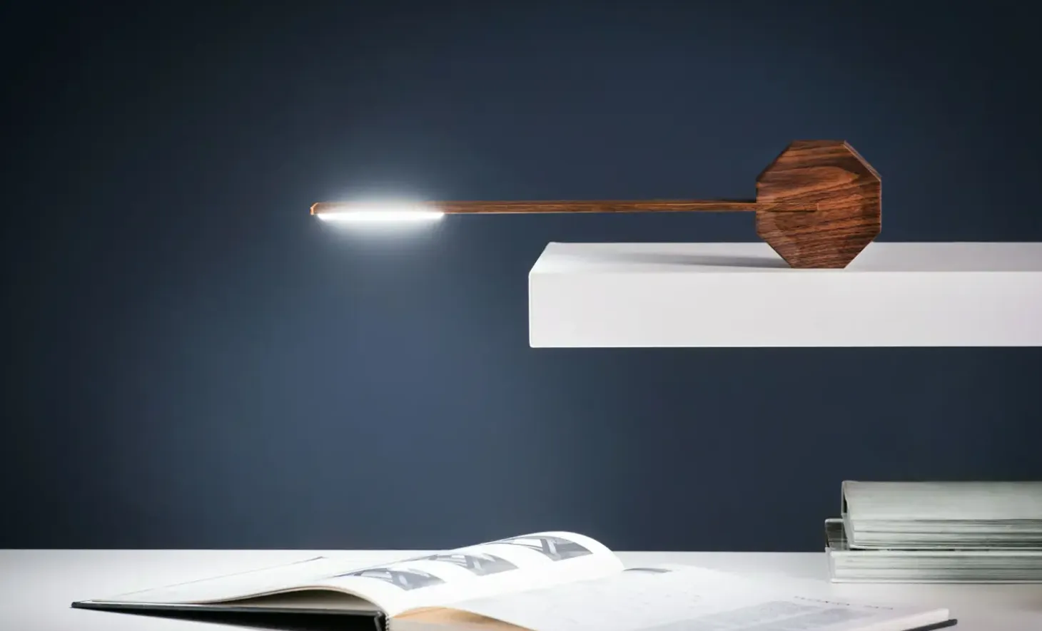Gingko - Octagon One Desk Lamp - Walnut