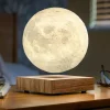 Gingko - Smart Moon Lamp Walnut - sværende månelampe - valnødtræ - 14 cm