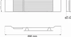 Habo - Badekarshylde - Lobelia - Sort - 68 x 16 x 7 cm