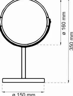 Habo - Bordspejl - Coral - Sort - H: 35 x Ø: 16 cm