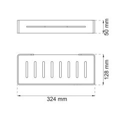 Habo - Bruserhylde - Lilac - Sort - 32,4 x 12,8 cm