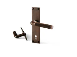 Habo - Dørgreb inkl. lang plade - Lexington - Bronze