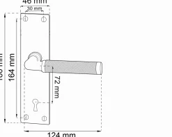 Habo - Dørgreb inkl. lang plade - Lexington - Messing