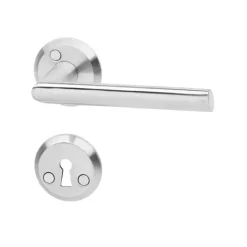 Habo - Dørgreb inkl. nøgleskilt - Boston - Børstet rustfrit stål