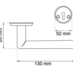 Habo - Dørgreb inkl. nøgleskilt - Boston - Børstet rustfrit stål