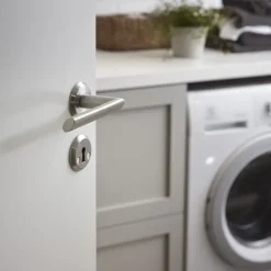 Habo - Dørgreb inkl. nøgleskilt - Boston - Børstet rustfrit stål