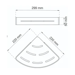 Habo - Hjørnehylde - Lilac - Sort - 32,4 x 18,2 cm