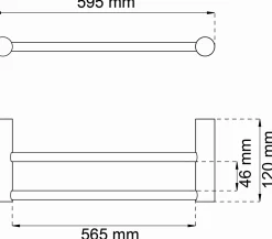 Habo - Håndklædestang dobbelt 1368 - Krom - B: 59,5 cm