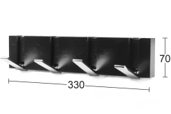 Habo - Knagerække med 4 knager - Flipper - Sort