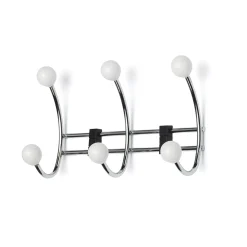 Habo - Knagerække med 3 knager - Berry - krom/hvid
