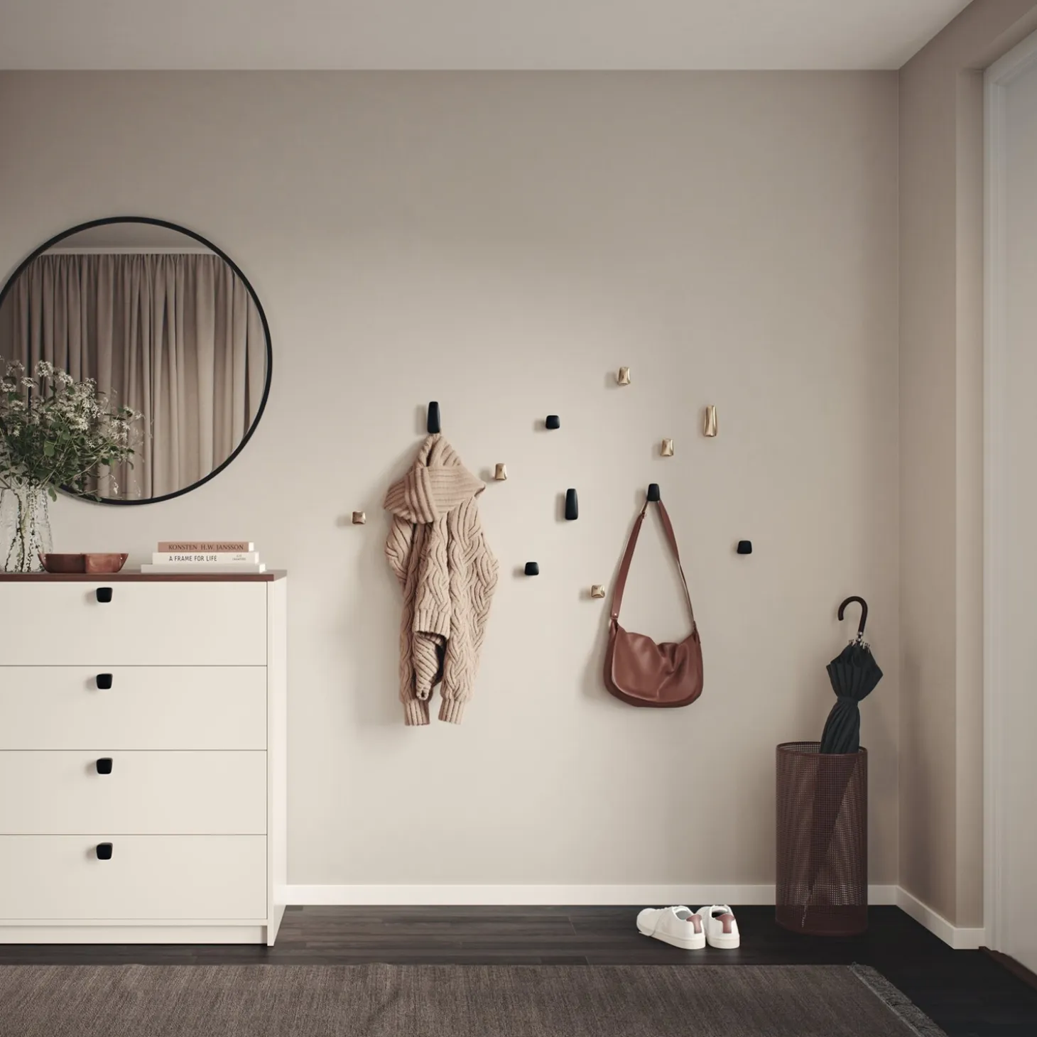 Habo - Krog - 31x81 mm - Sort messing - 2 stk.