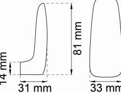 Habo - Krog - 31x81 mm - Sort messing - 2 stk.