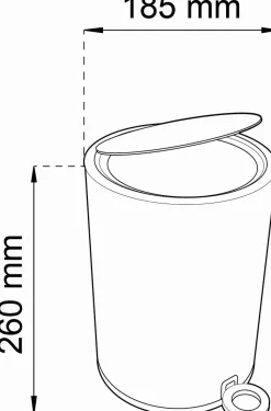 Habo - Toiletspand - Blossom - Sort - H: 26 cm