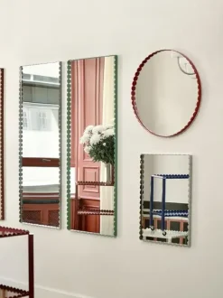 HAY - Arcs Spejl - Rectangle / L-Burgundy rød - H133 X W72 X L3 cm