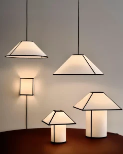 Hay - Bordlampe - Ava Pyramid - Sort/Hvid - H50 cm