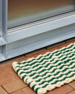 Hay - Coco Door Mat - Dark Green & White - Dark green and white - 619
