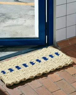 Hay - Coco Door Mat - Dot - White & Blue - White and blue - 619