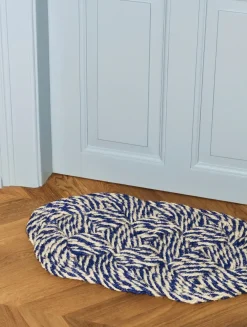 Hay - Coco Door Mat - Swirl - Blue and off-white