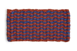 Hay - Coco dørmåtte - Stripe Wave - Brown & Navy - 40x80 cm