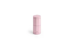 Hay - Column Candle - Light pink with bordeaux grid