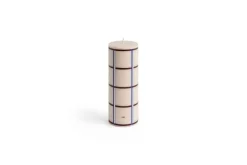 Hay - Column Candle - Off-white, bordeaux, blue and silver