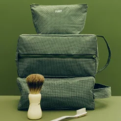 Hay - Grid Wash Bag - Small - Mørk grøn