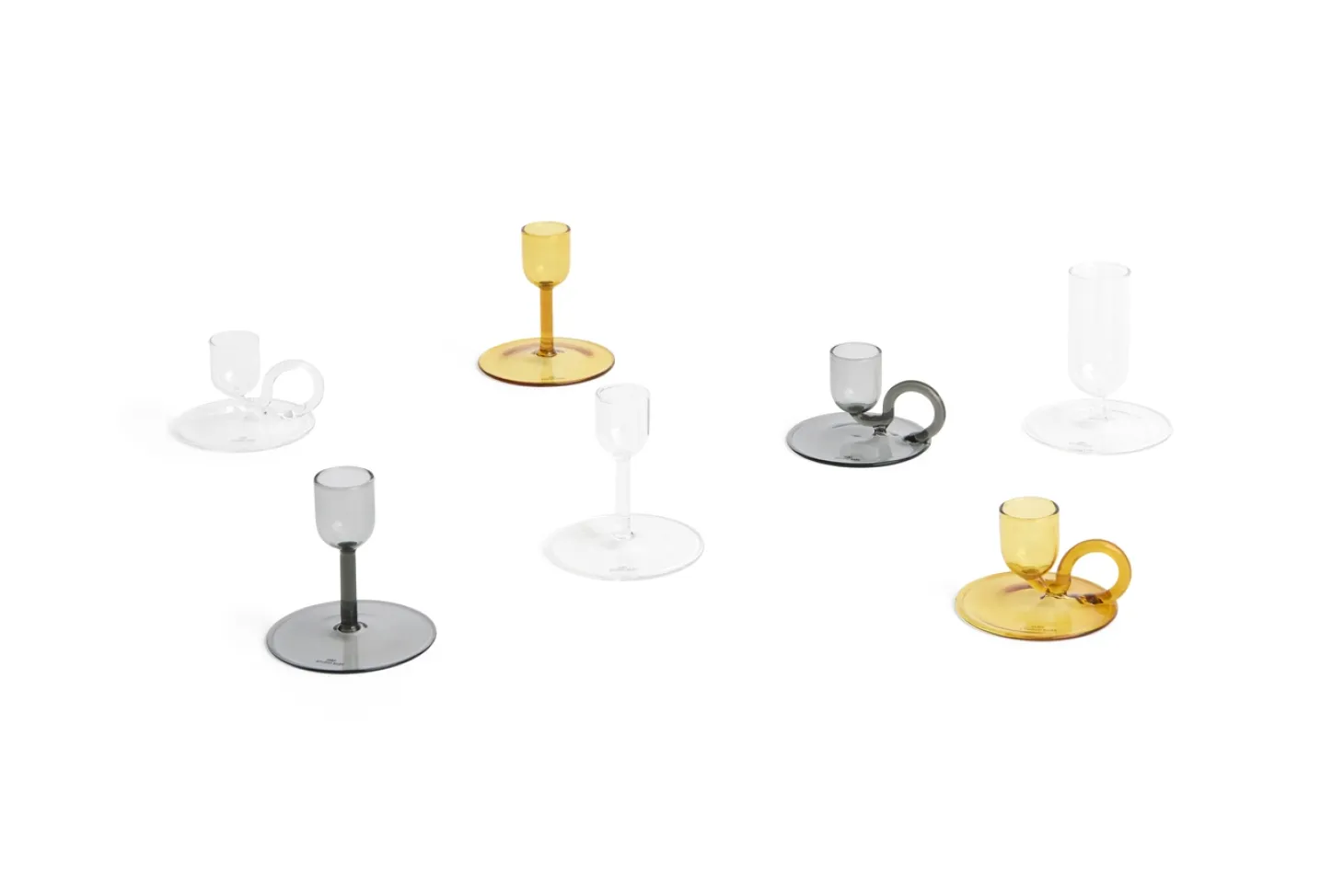 Hay - Lysestage - Tiny - Curved - Clear - Højde 5 cm