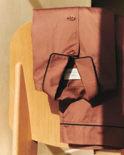 HAY - Outline Pyjama - Langærmet Shirt - M/L - Milk Chocolate