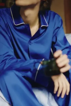 HAY - Outline Pyjama - Langærmet Shirt - S/M - Vivid Blue