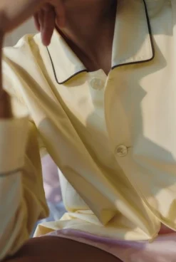 HAY - Outline Pyjama - Langærmet Shirt - M/L - Soft Yellow