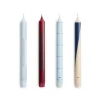 Hay - Pattern Candle - Blues and bordeaux, Set of 4