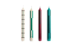 Hay - Pattern Candle - Greens and bordeaux, Set of 4