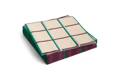 Hay - Pattern Napkins - Off-white, silver and green braid check - Lunch