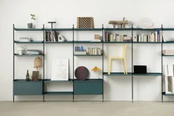 Hay - Reol - Pier System 11 - 1 kolonne - Blå/Sort - 82 X 46,5 X 209 cm