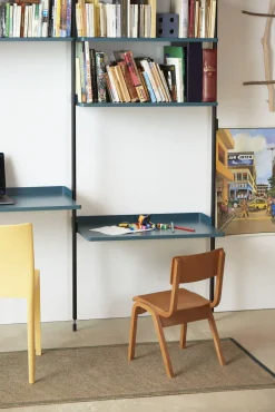 Hay - Reol - Pier System 1001 - 1 kolonne - Blå/Sort - 82 X 34 X 209 cm