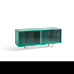 Hay - Reol til Gulv med Glaslåger - Colour Cabinet - Mint - Medium, B120 X D39 X H51 cm
