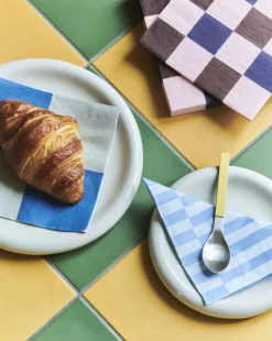 Hay - Servietter - Dinner - 20 stk. 40x40 cm - Lys pink/Mørk blå Striber