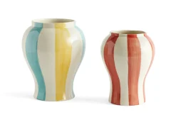 HAY - Sobremesa Stribe Vase - Small - Rød