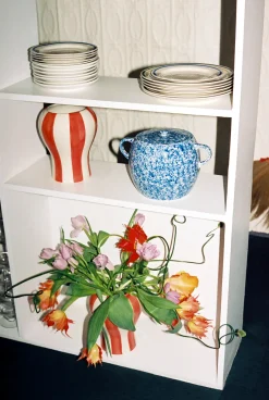 HAY - Sobremesa Stribe Vase - Small - Rød